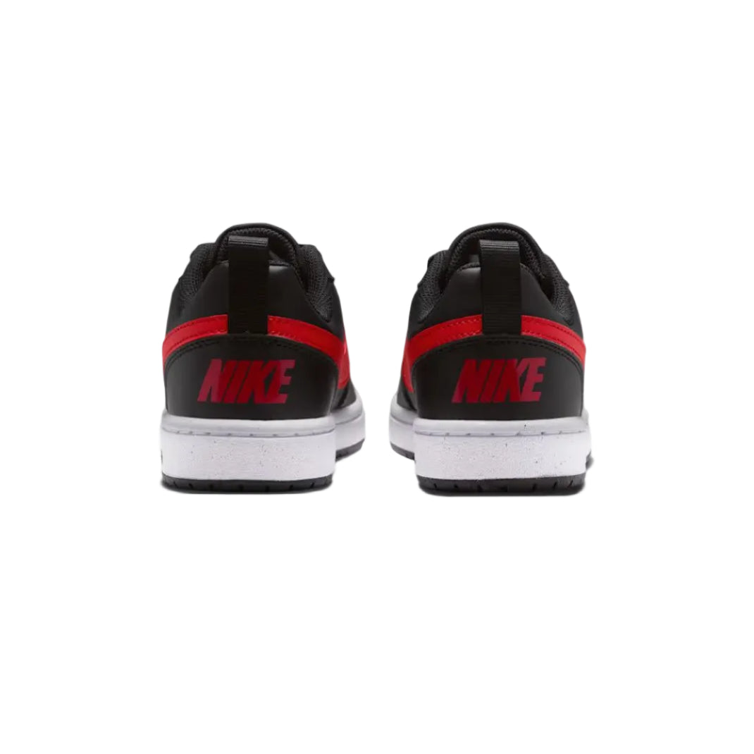 NIKE Court Borough Recraft Older Youth Low Shoe - Black/White/University Red