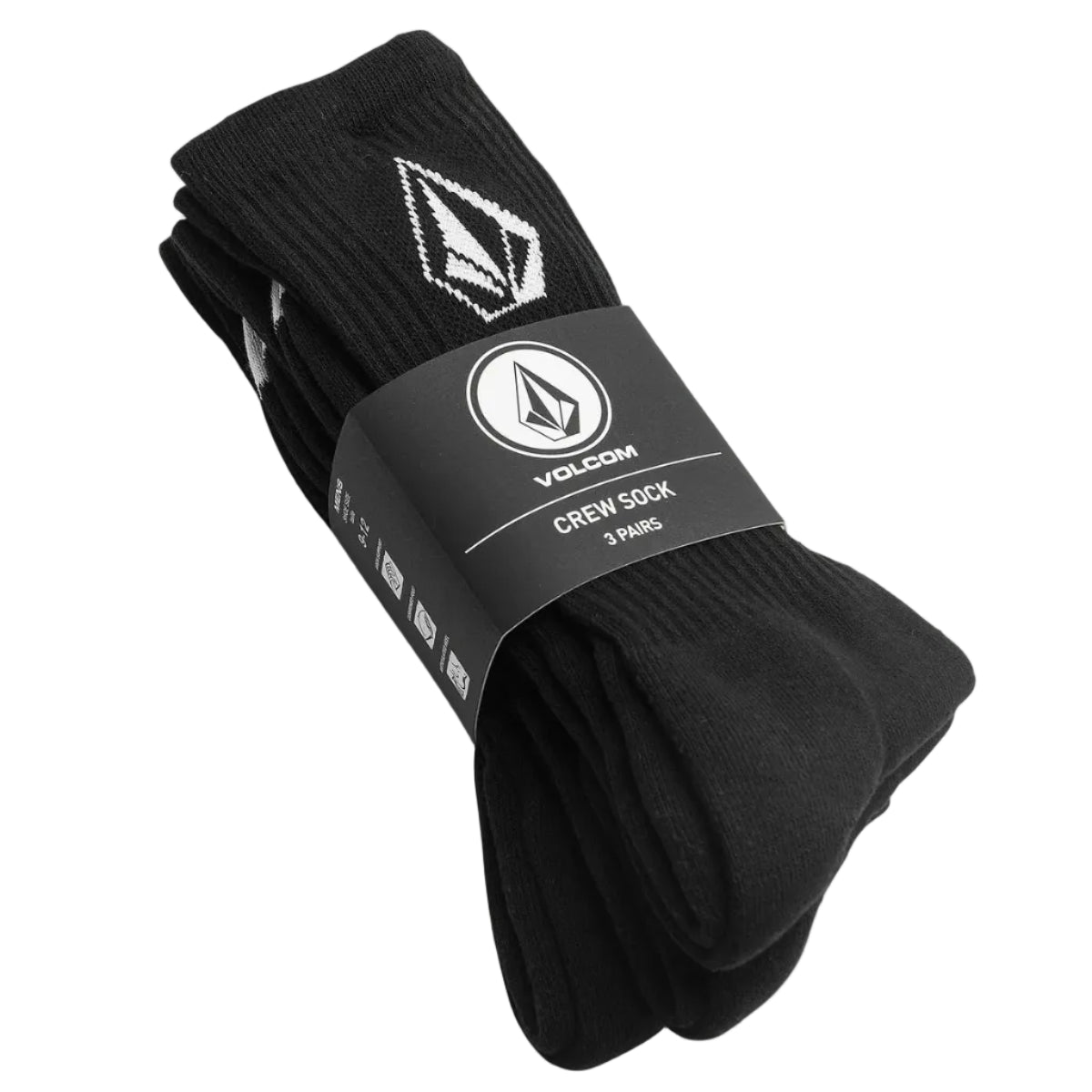 VOLCOM Full Stone 3pk Socks - Black