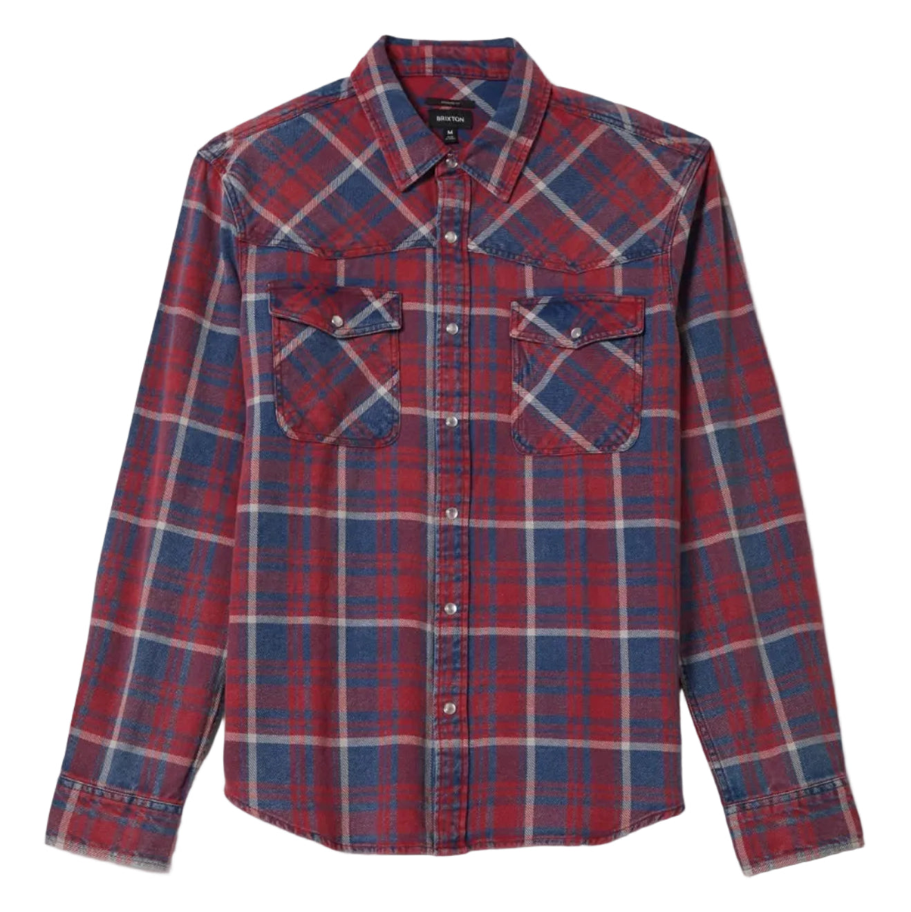 BRIXTON Waylon Mens L/S Flannel Overshirt - Denim Plaid