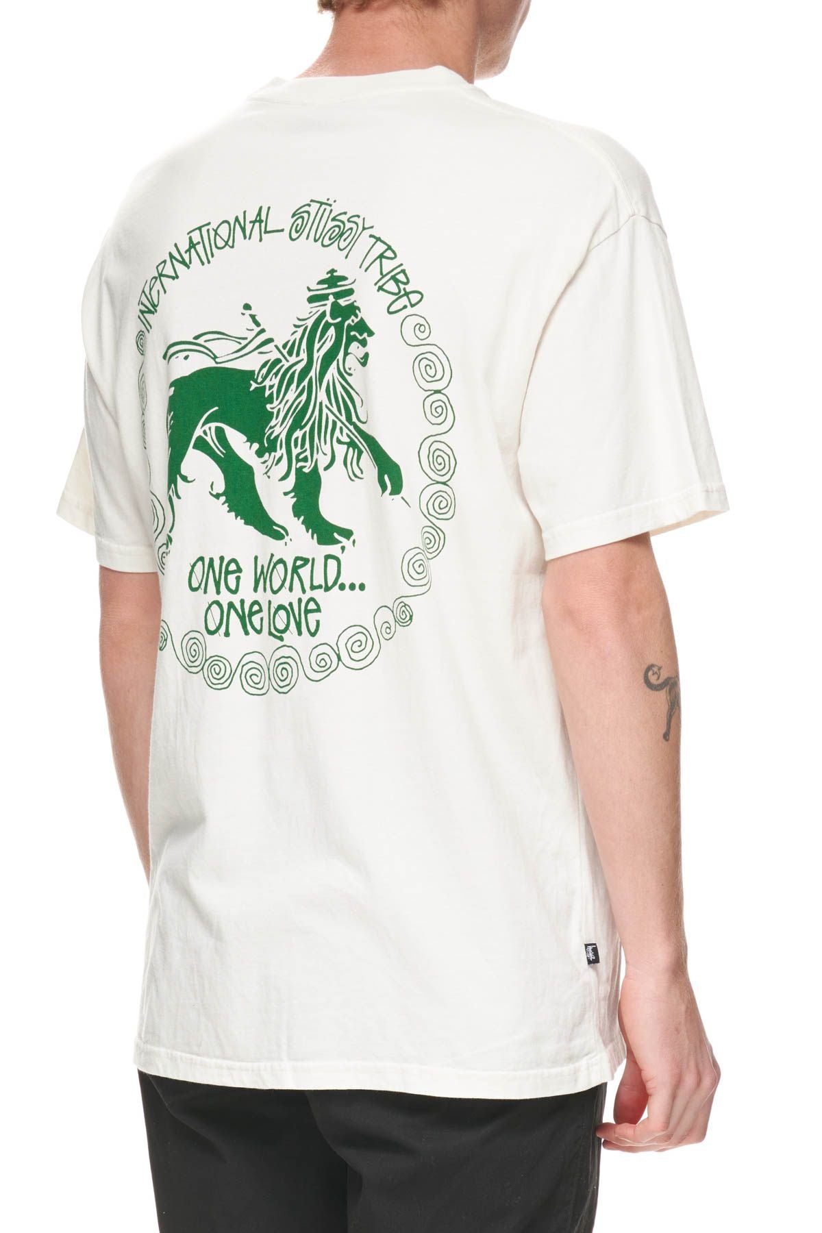 STUSSY Ist Lion 50-50 SS Mens Tee - Pigment Washed White