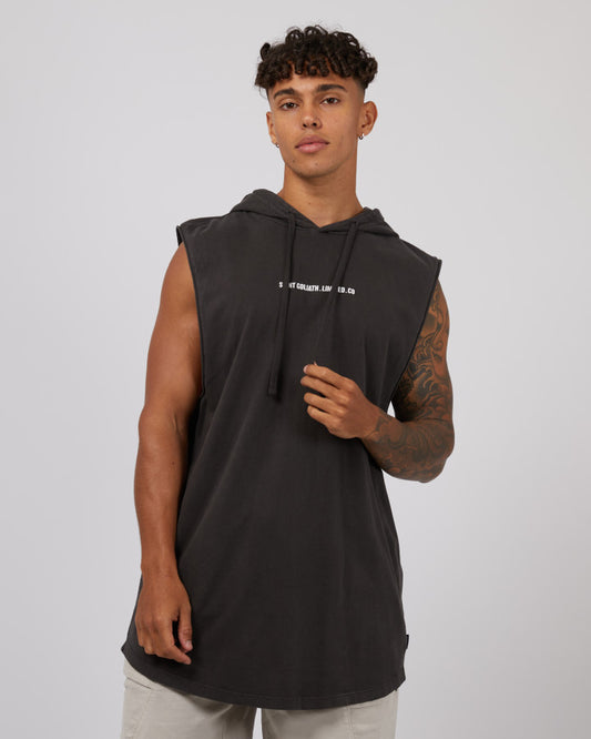 ST GOLIATH Elevate Mens Hooded Muscle Tank - Coal