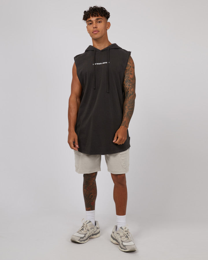 ST GOLIATH Elevate Mens Hooded Muscle Tank - Coal