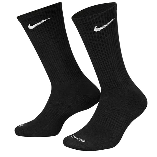 NIKE Everyday Plus Cushioned Training Crew 6pk Socks - Black/White