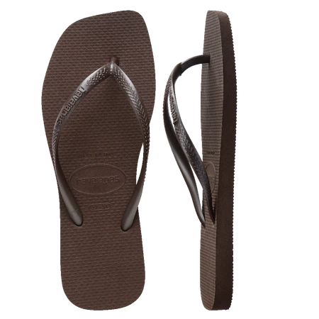HAVAIANAS Slim Square Thong - Dark Brown