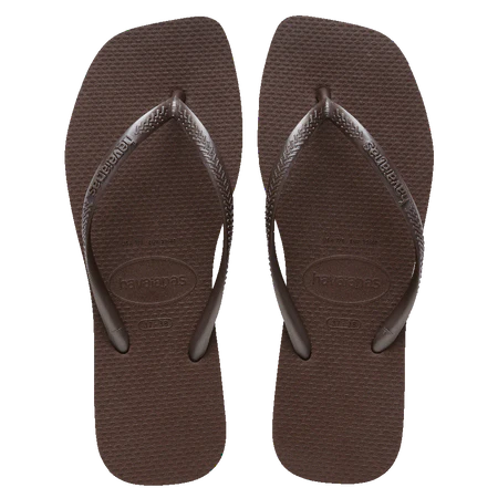 HAVAIANAS Slim Square Thong - Dark Brown