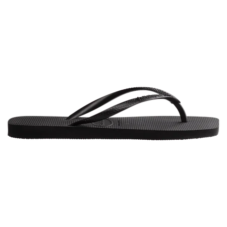 HAVAIANAS Slim Square Solid Black Thong - Black