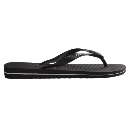 HAVAIANAS Rubber Logo Black/Glacial White Thong - Black