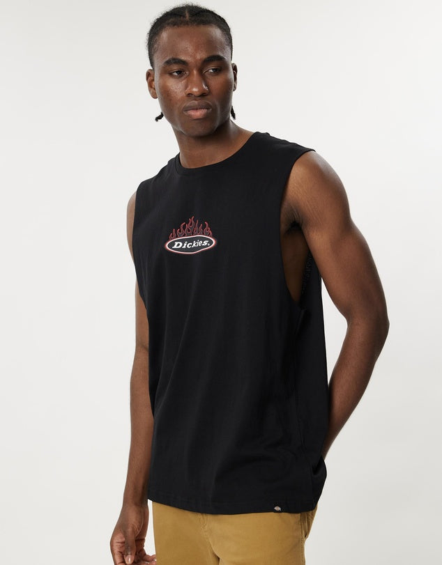 DICKIES Fire Boy Mens Muscle Tee - Black