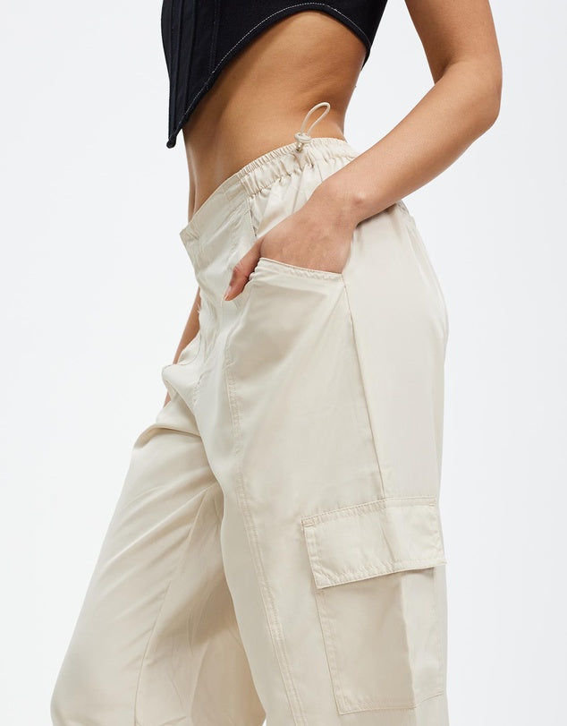 SILENT THEORY Cruz Parachute Womens Pant - Vintage White