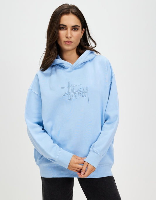 STUSSY Graffiti Embroidered OS Womens Hoodie - Pigment Powder Blue