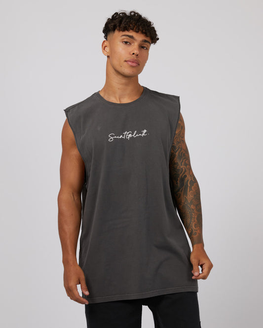 ST GOLIATH Link Mens Muscle Tank - Washed Black