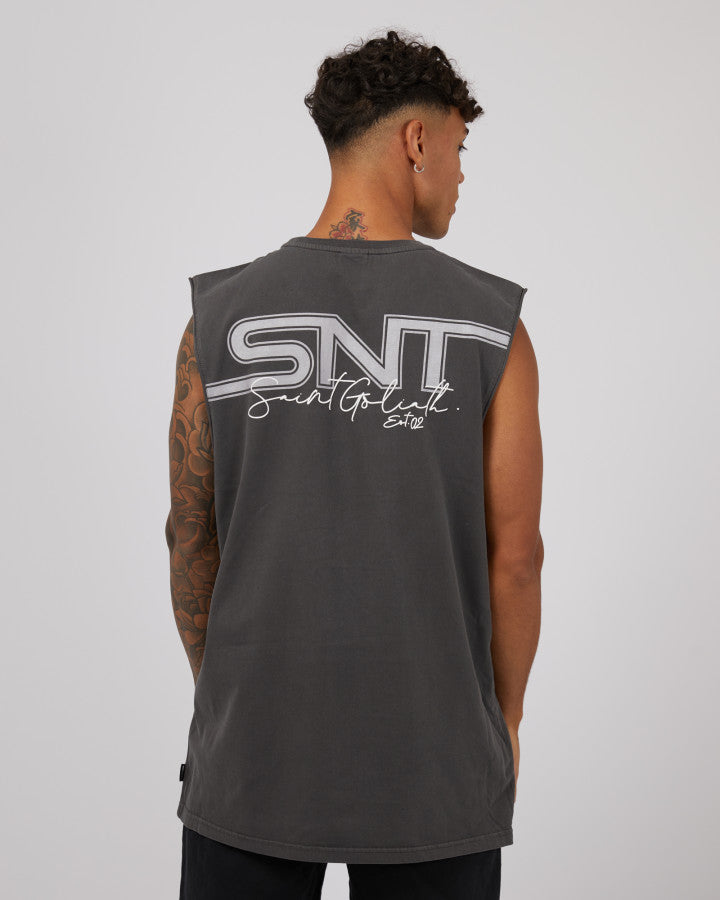 ST GOLIATH Link Mens Muscle Tank - Washed Black