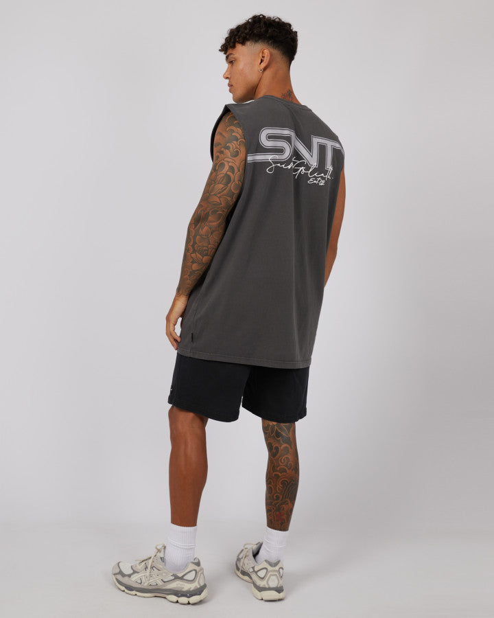 ST GOLIATH Link Mens Muscle Tank - Washed Black