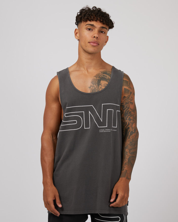 ST GOLIATH Link Mens Singlet - Washed Black