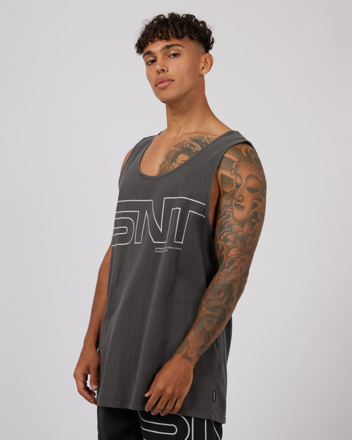 ST GOLIATH Link Mens Singlet - Washed Black