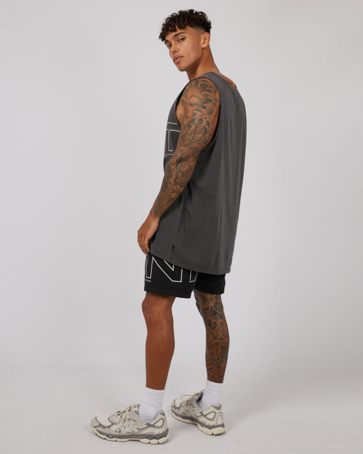 ST GOLIATH Link Mens Singlet - Washed Black