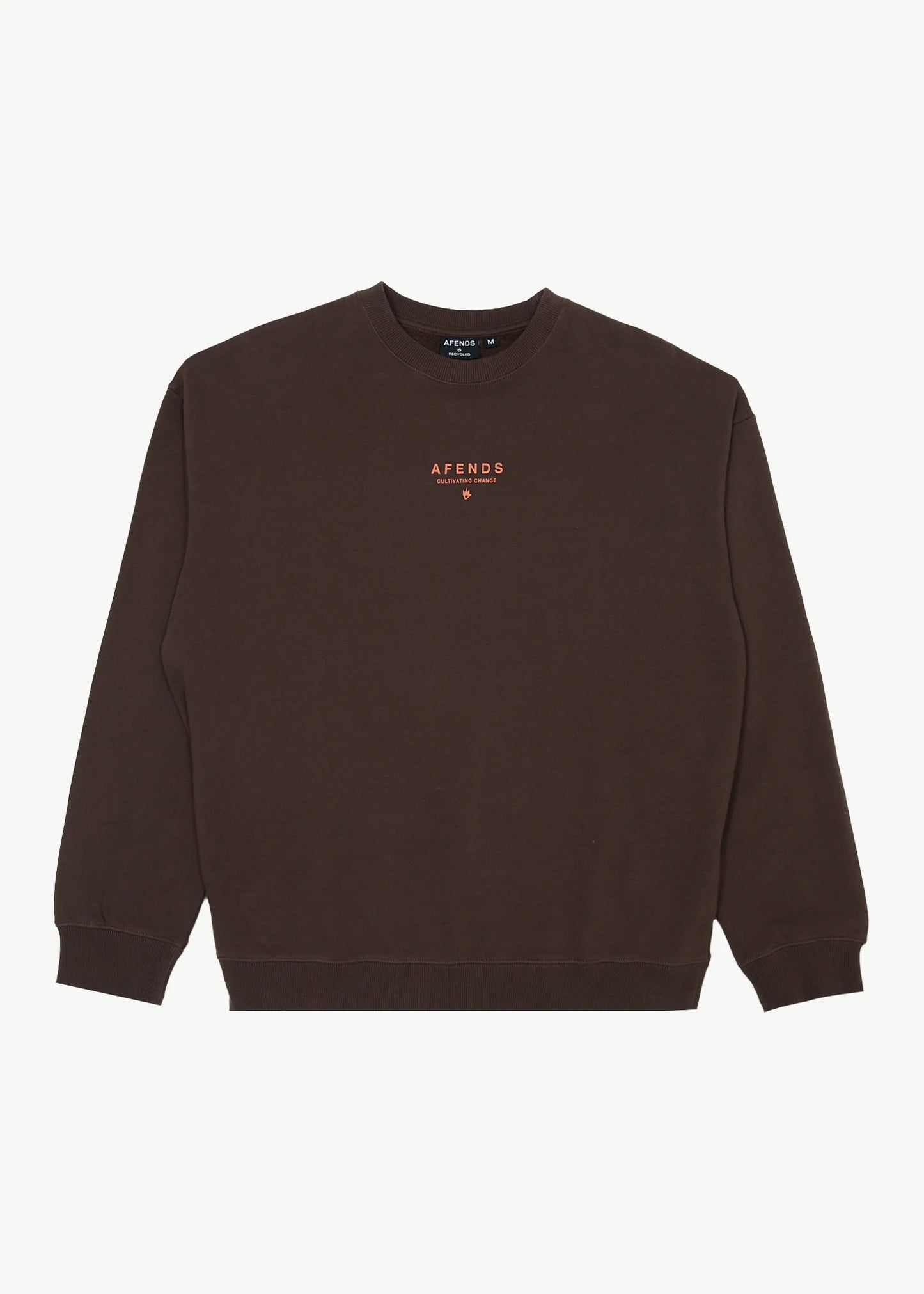 AFENDS Space Recycled Mens Crew - Coffee