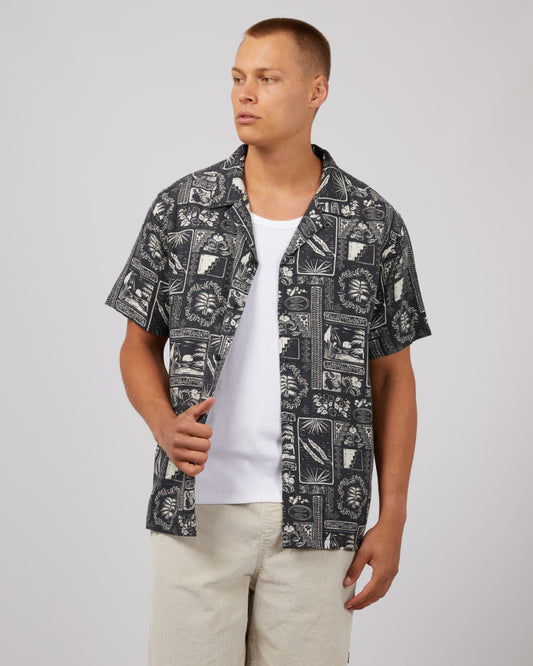 SILENT THEORY Messina Mens S/S Shirt - Navy