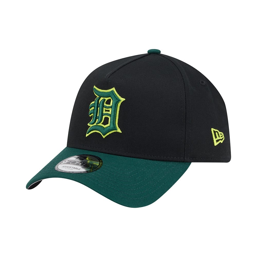 NEW ERA Detroit Tigers Field Green 2-Tone 9FORTY A-Frame Snapback Cap - Black/Dark Green