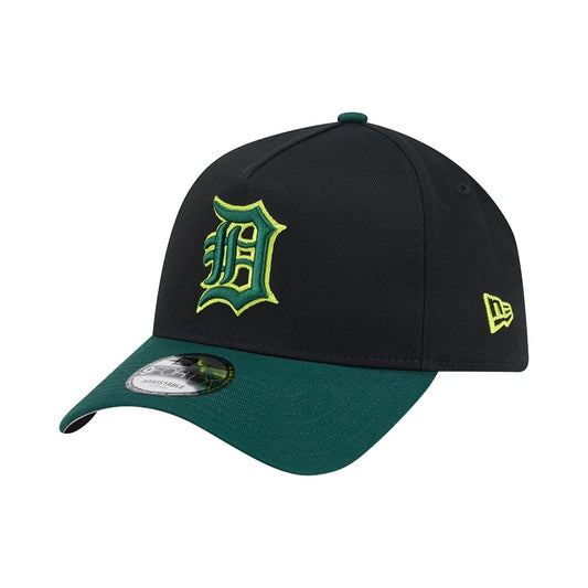 NEW ERA Detroit Tigers Field Green 2-Tone 9FORTY A-Frame Snapback Cap - Black/Dark Green