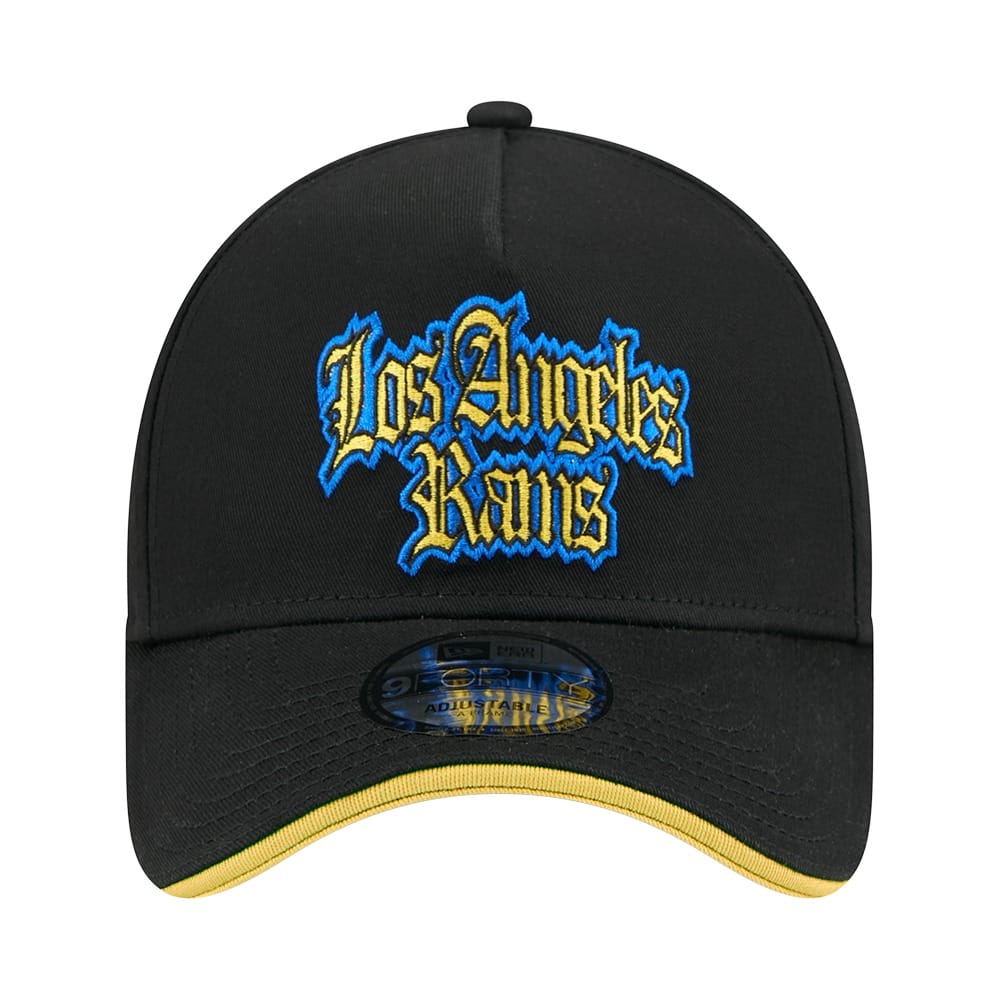 NEW ERA Los Angeles Rams Team Gothic 9FORTY A-Frame Snapback Cap - Black