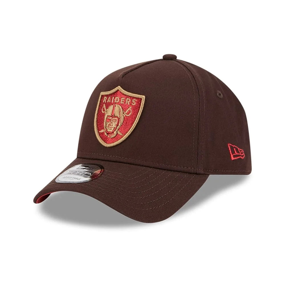 NEW ERA Las Vegas Raiders Choc Cherry 9FORTY A-Frame Snapback Cap - Burnt Wood