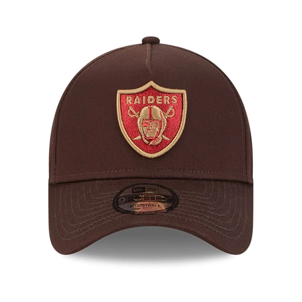 NEW ERA Las Vegas Raiders Choc Cherry 9FORTY A-Frame Snapback Cap - Burnt Wood