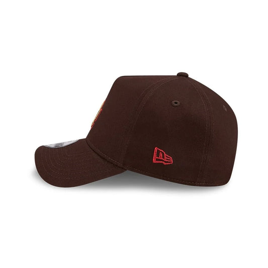 NEW ERA Los Angeles Dodgers Choc Cherry 9FORTY A-Frame Snapback Cap - Burnt Wood