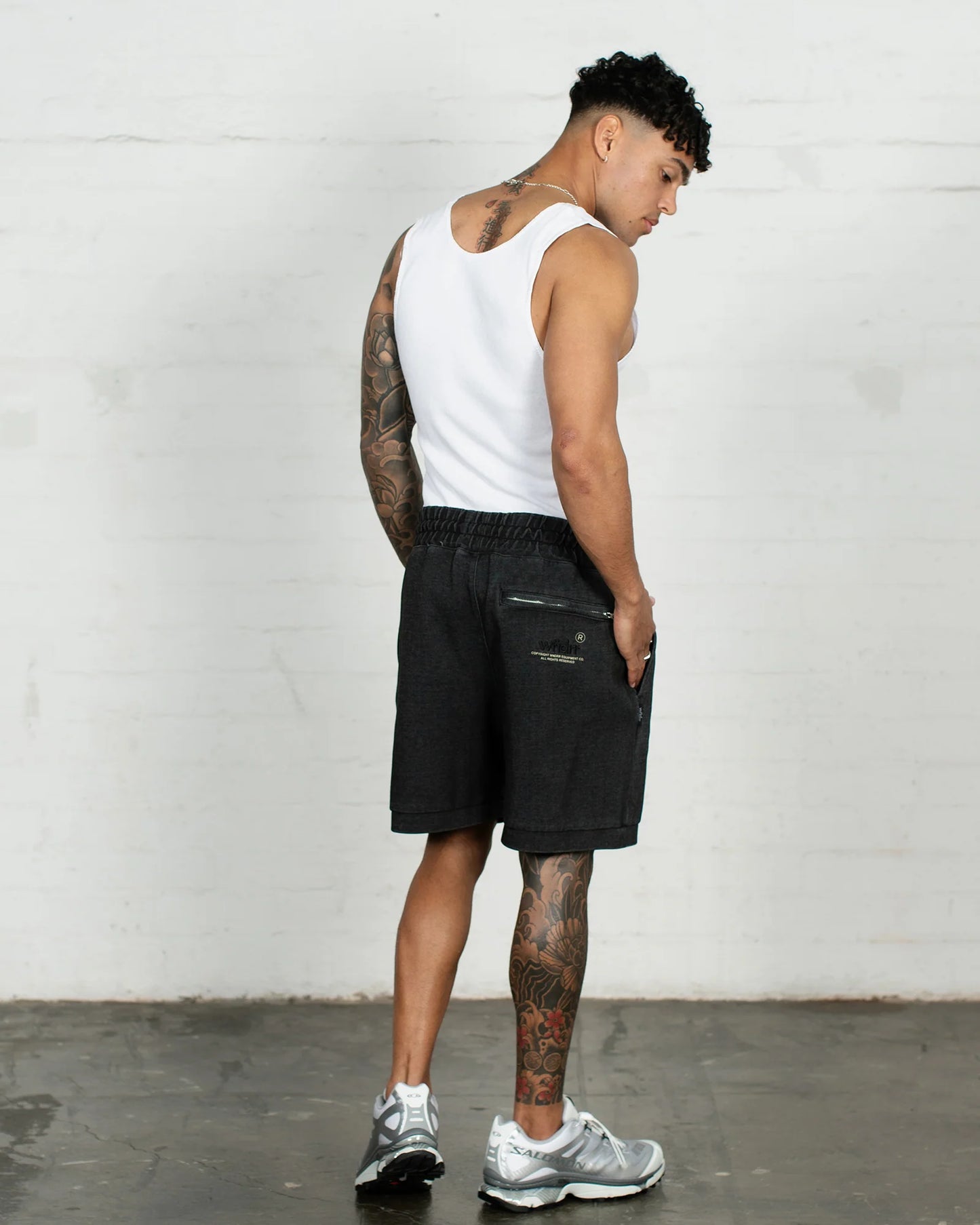 WNDRR Offcut Tech Mens Short - Washed Black