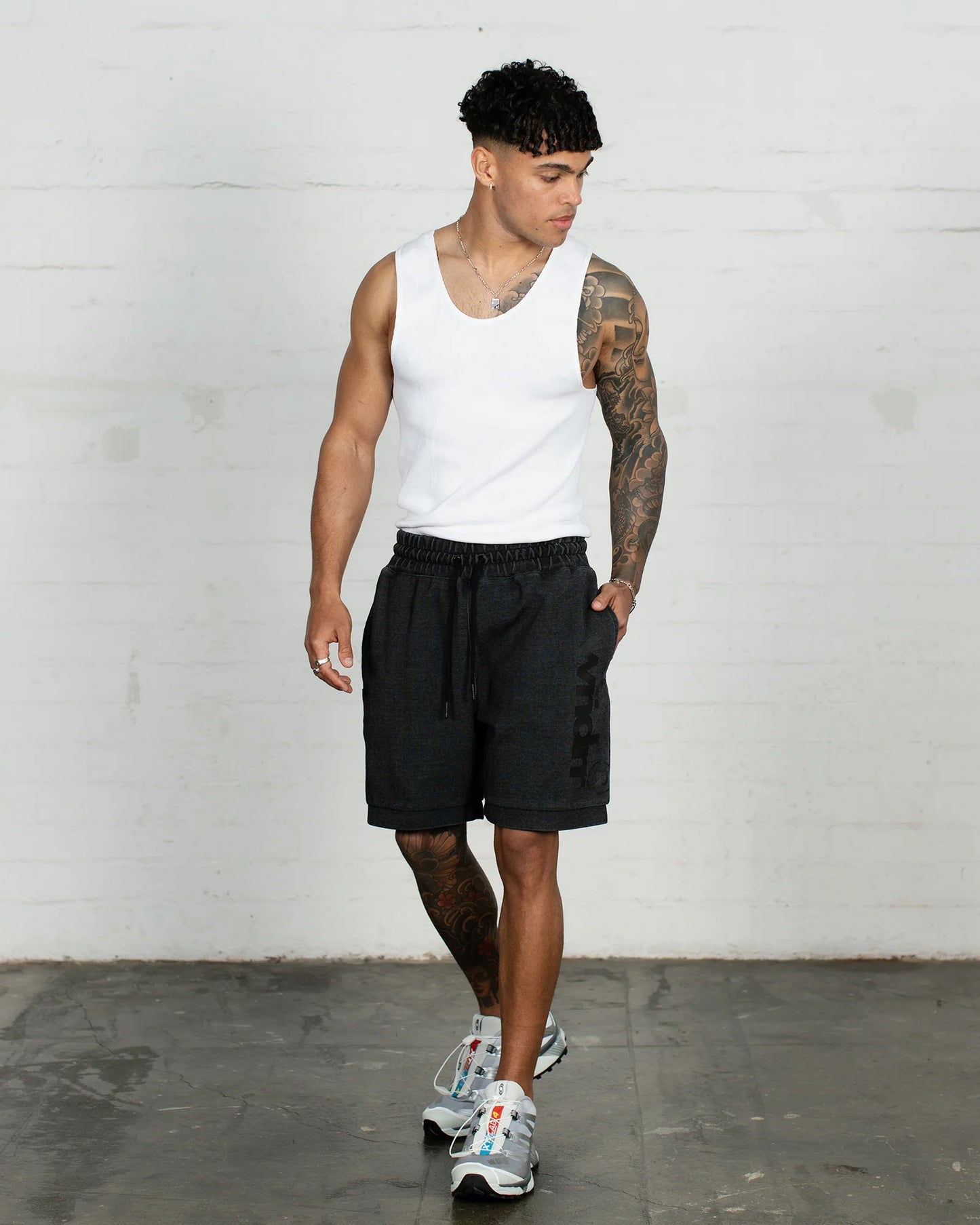 WNDRR Offcut Tech Mens Short - Washed Black