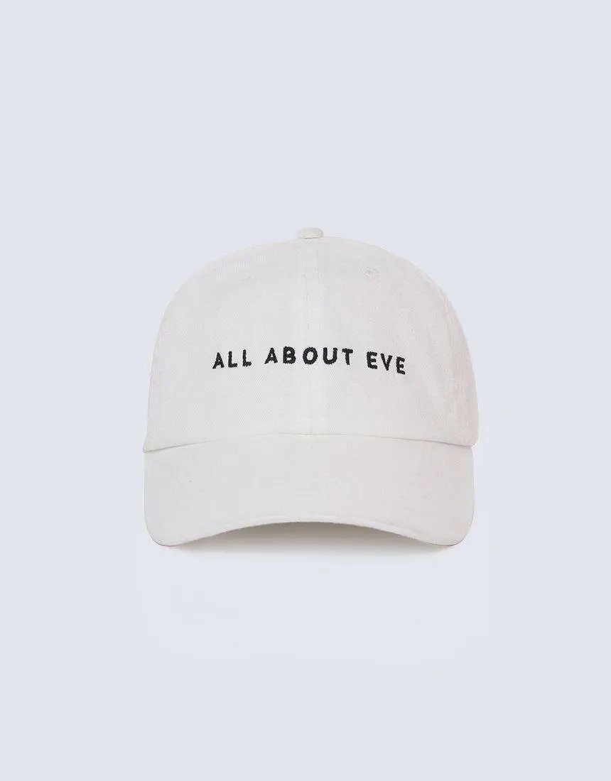 ALL ABOUT EVE Washed 6 Panel Strapback Cap - White