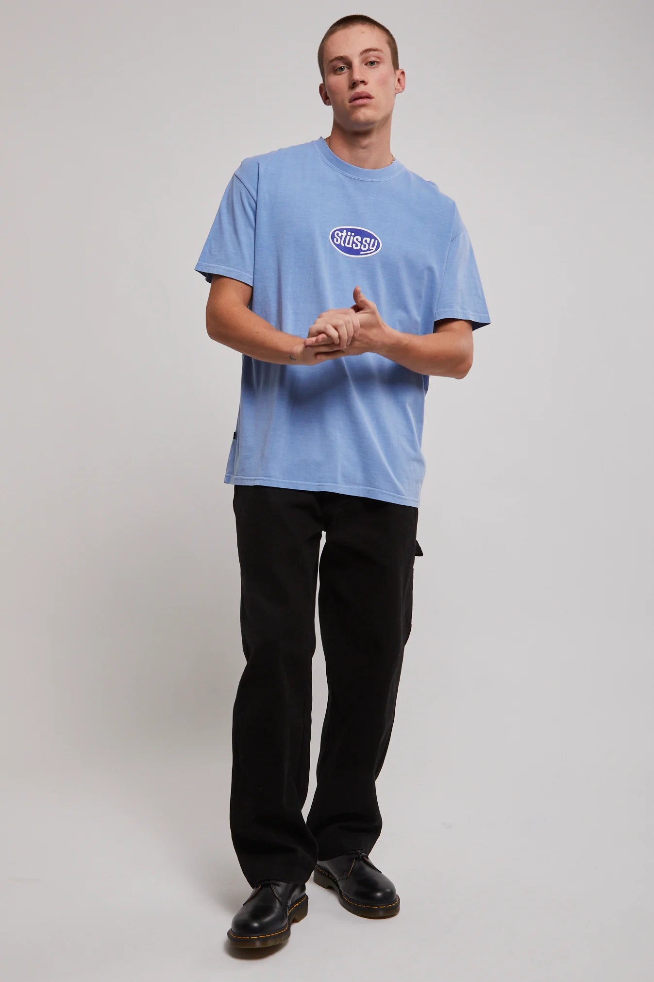 STUSSY Pitstop HW Mens Tee - Pigment Powder Blue