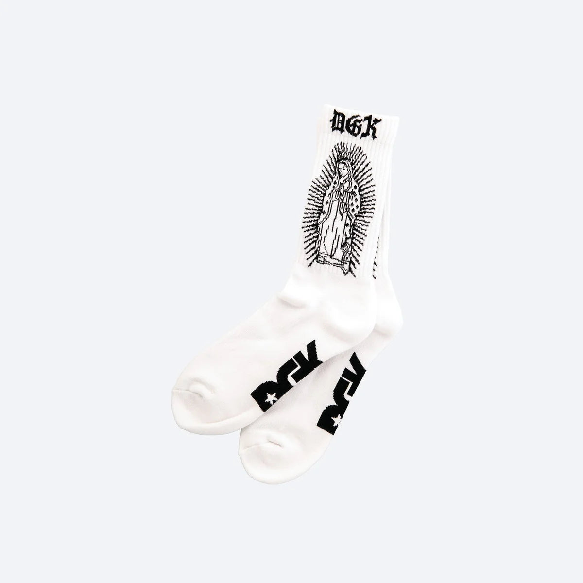 DGK Guadalupe Crew Socks - White/Black