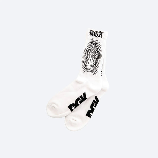 DGK Guadalupe Crew Socks - White/Black