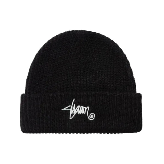 SDOUBLE Shawn Script Mid Beanie - Black