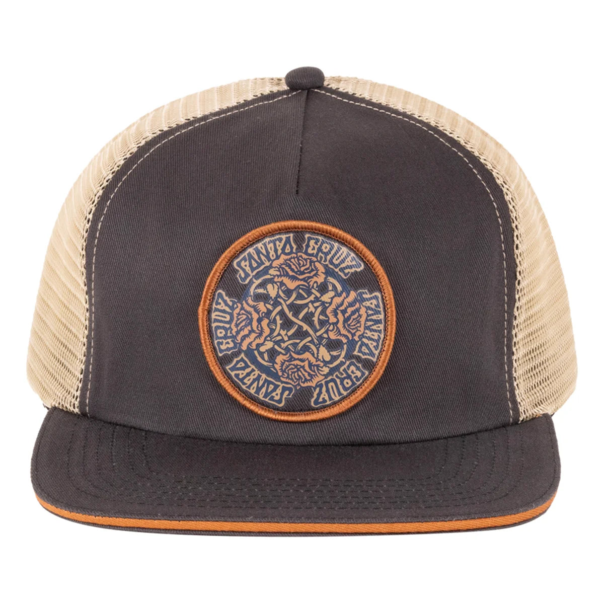 SANTA CRUZ Dressen Evo Roses Patch Snapback Trucker Cap - Off Black