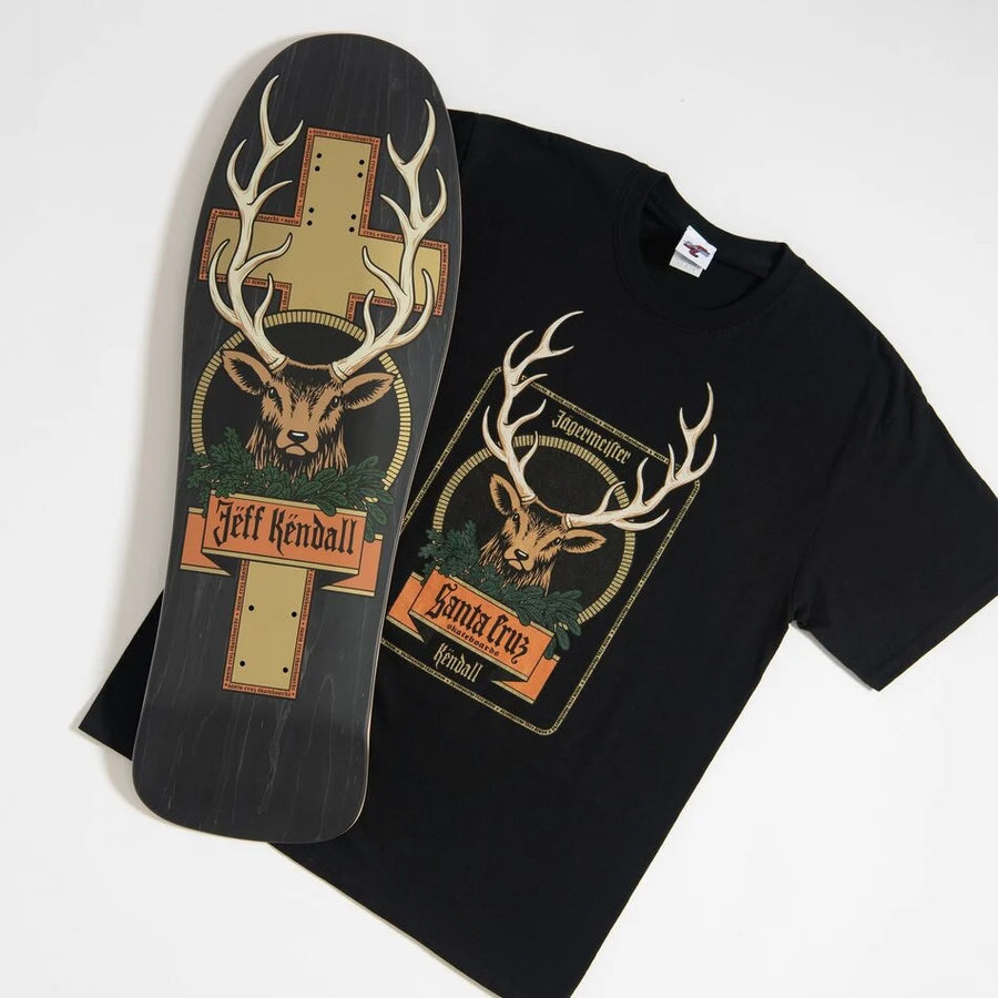 SANTA CRUZ Jägermeister Kendall Deer Heavyweight Mens Tee - Black