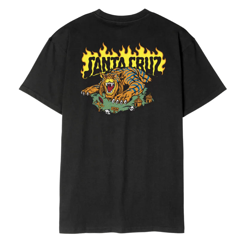 SANTA CRUZ Salba Tiger Redux Mens Tee - Off Black