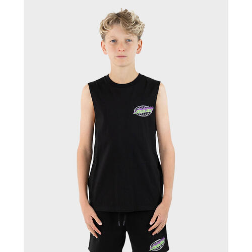 SANTA CRUZ Global Flame Dot Youth Muscle Tee - Black