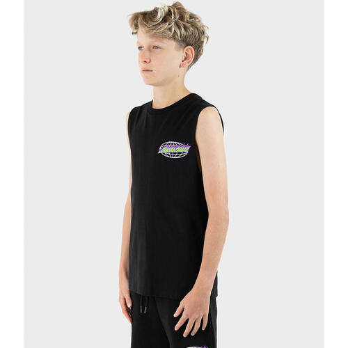 SANTA CRUZ Global Flame Dot Youth Muscle Tee - Black