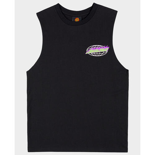 SANTA CRUZ Global Flame Dot Youth Muscle Tee - Black