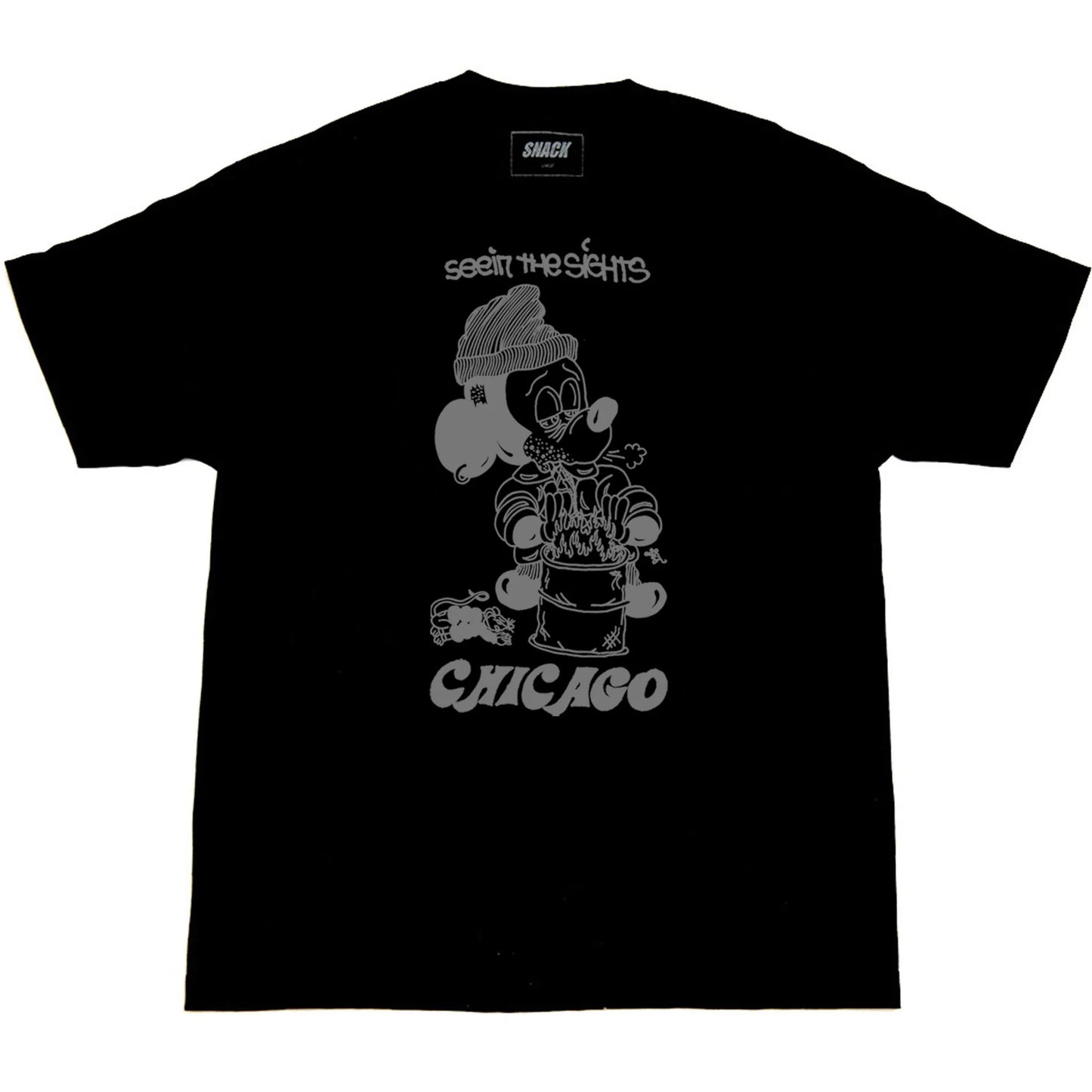 SNACK Seein The Sights Chicago Mens Tee - Black/Grey