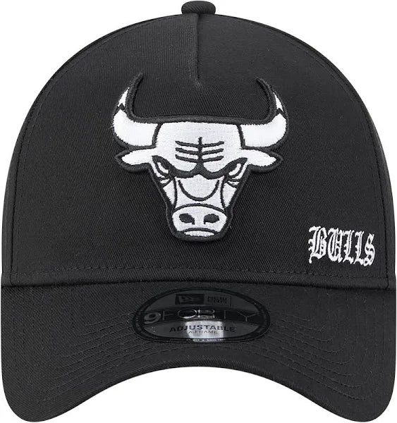 NEW ERA Chicago Bulls Gothic Flawless 9FORTY A-Frame Snapback Cap - Black
