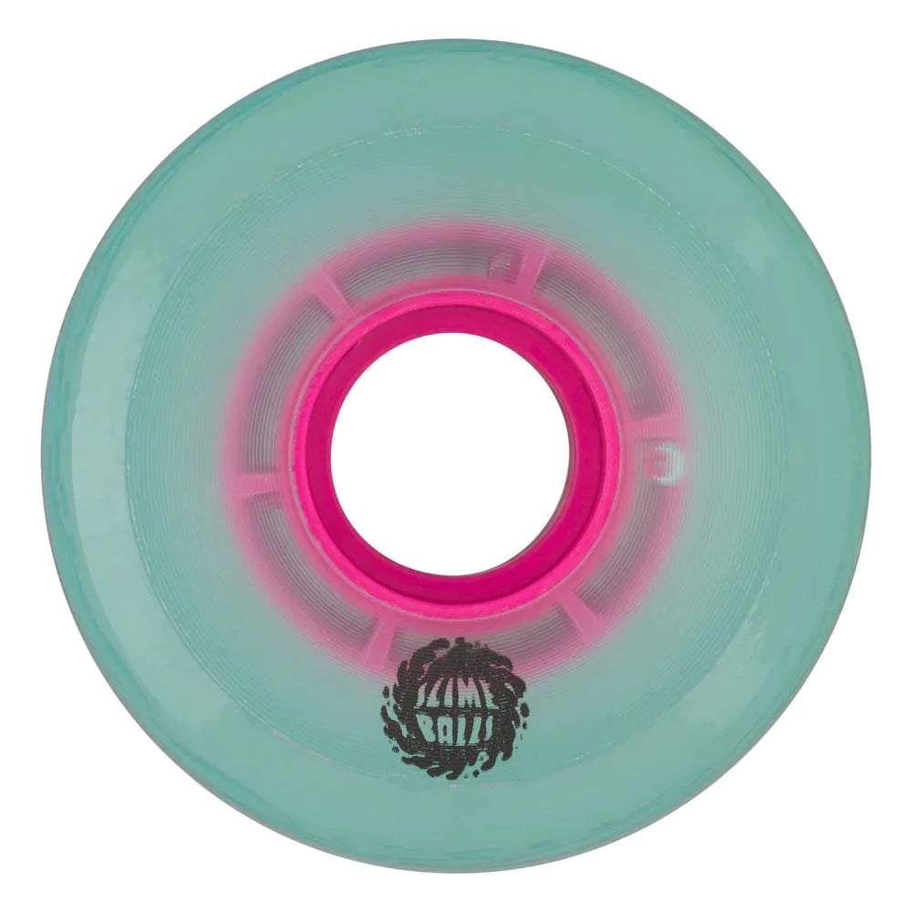 SANTA CRUZ 78A OG Slime Slimeballs 60mm Skateboard Wheels - Slime Chrome/Trans Green