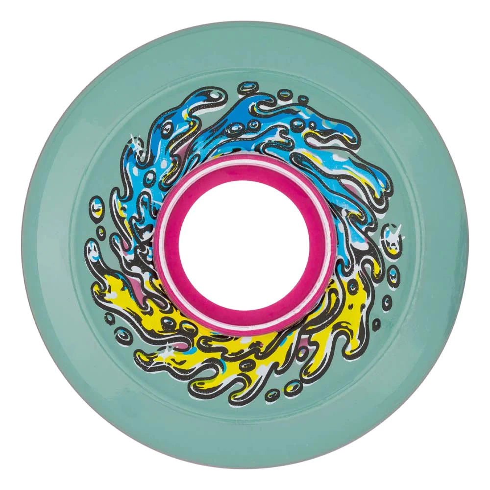 SANTA CRUZ 78A OG Slime Slimeballs 60mm Skateboard Wheels - Slime Chrome/Trans Green