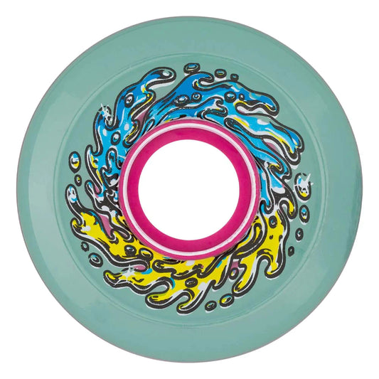 SANTA CRUZ 78A OG Slime Slimeballs 60mm Skateboard Wheels - Slime Chrome/Trans Green