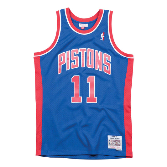 MITCHELL & NESS Detroit Pistons Thomas 11 NBA Swingman Mens Jersey - Royal Blue
