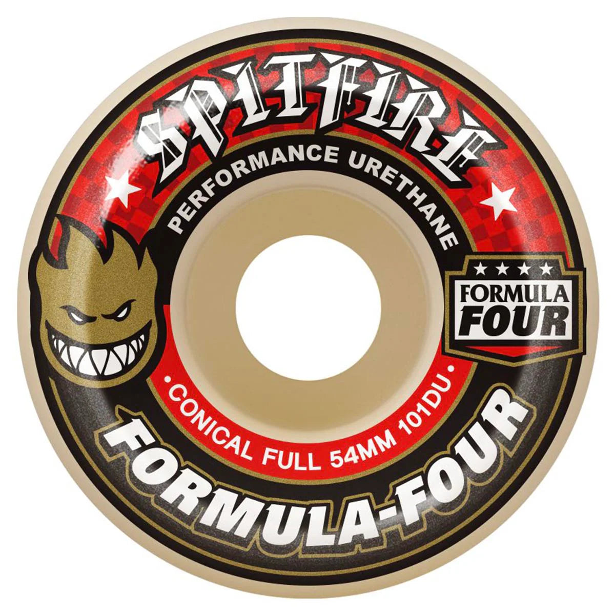 SPITFIRE 101 Formula Four Conical Full 54mm Skateboard Wheels - Red