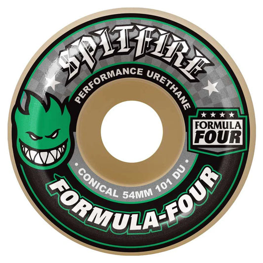 SPITFIRE 101 Formula Four Conical 53mm Skateboard Wheels - Green