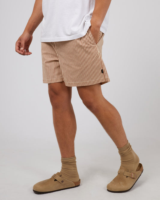 SILENT THEORY Stripe Mens Shorts - Mushroom